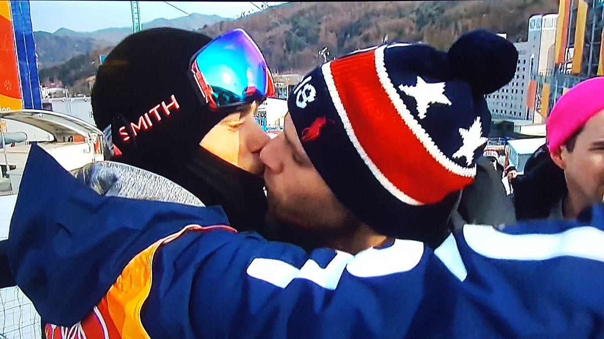 Gus Kenworthy gay kisses boyfriend Matt Wilkas