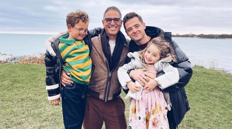 Greg Berlanti and Robbie Rogers with their kids
