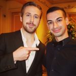 Beau Lamarre-Condon pictured with actor Ryan Gosling