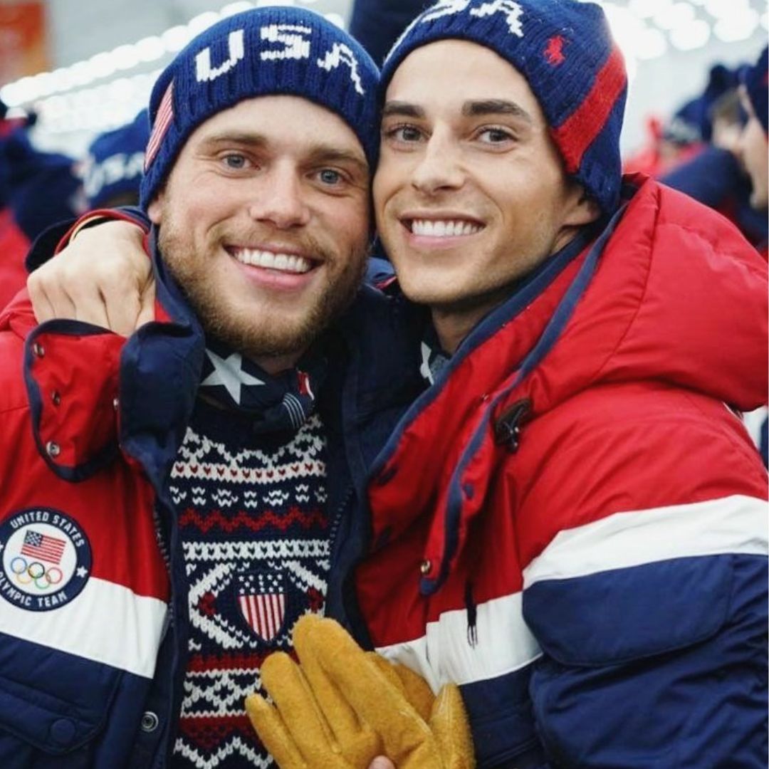 Gus Kenworthy with fellow gay Olympian Adam Rippon. Instagram: @guskenworthy
