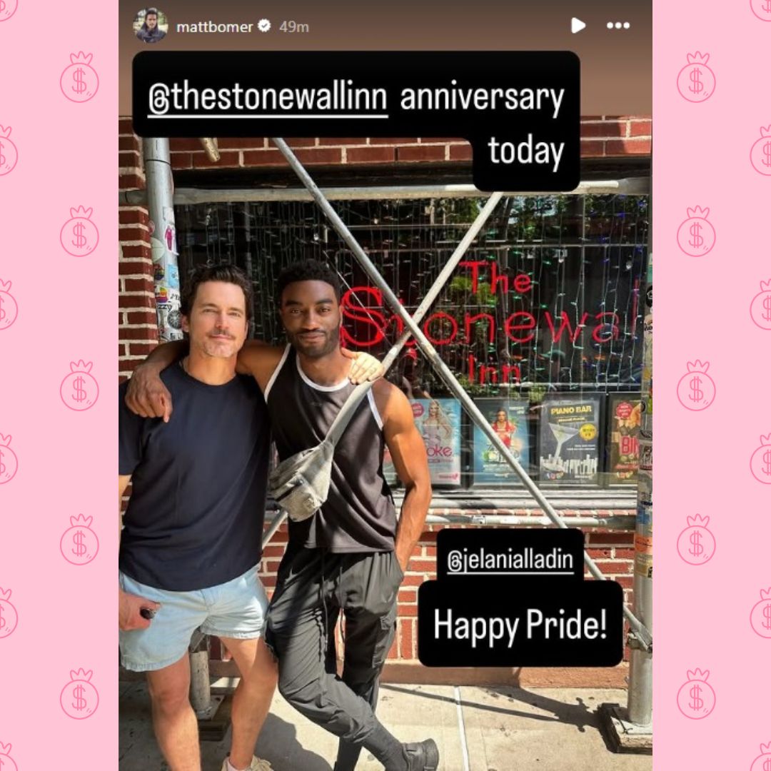 Out actor Matt Bomer posted a tribute to The Stonewall Inn (with ‘Fellow Travelers’ co-star Jelani Alladin). Instagram: @mattbomer