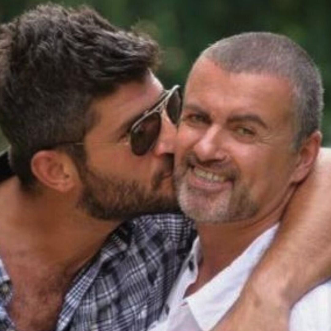 George Michael with boyfriend Fadi Fawaz.