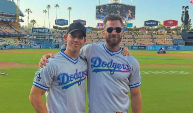 Luke Macfarlane And Hig Roberts Share Rare Public Moment At Dodgers Pride Night